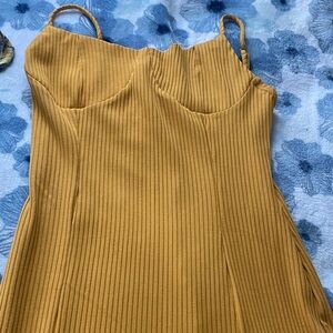 Iris Golden Ribbed Dress